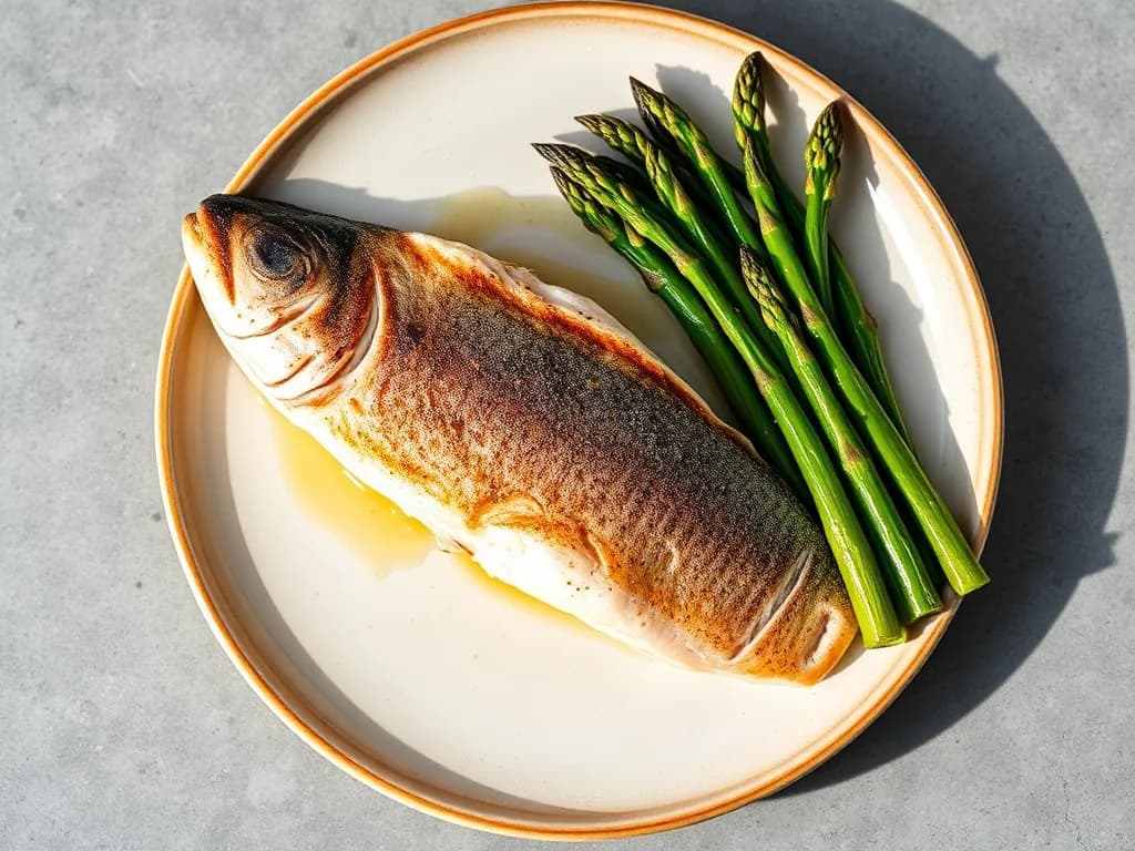 Pan-Fried Trout with Crispy Asparagus Spears