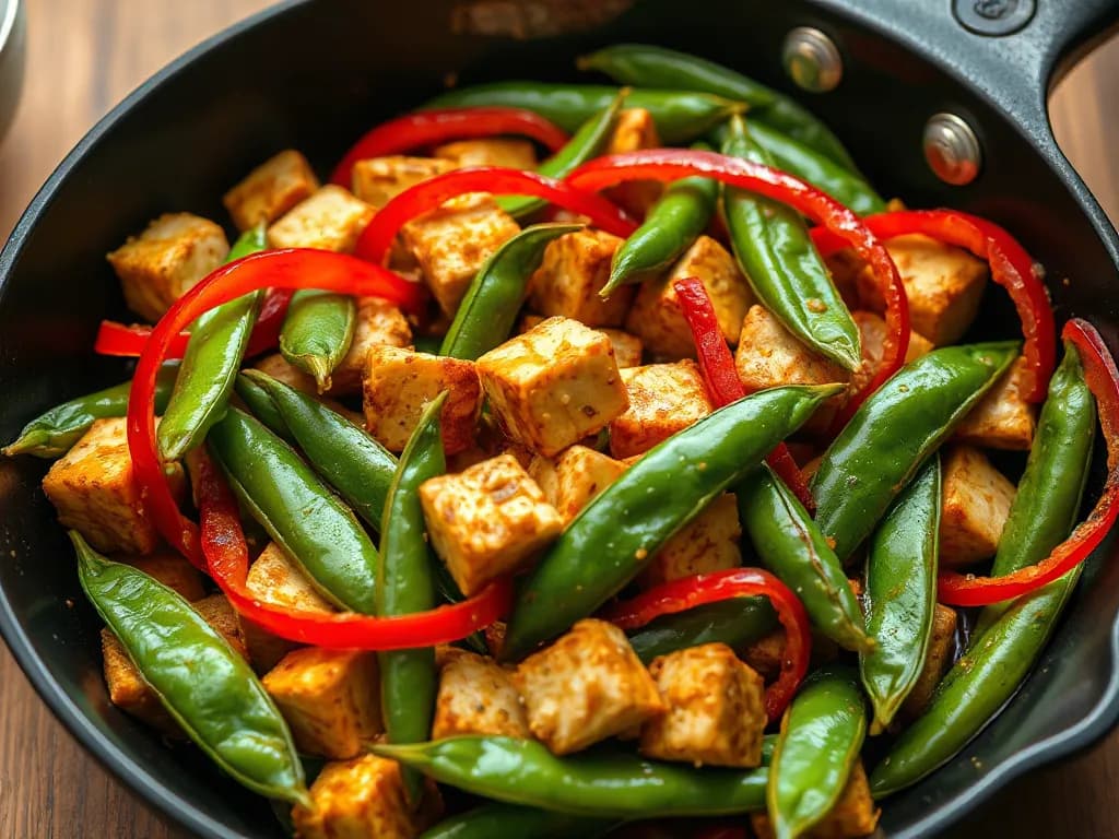 Tempeh Stir-Fry with Crisp Snap Peas