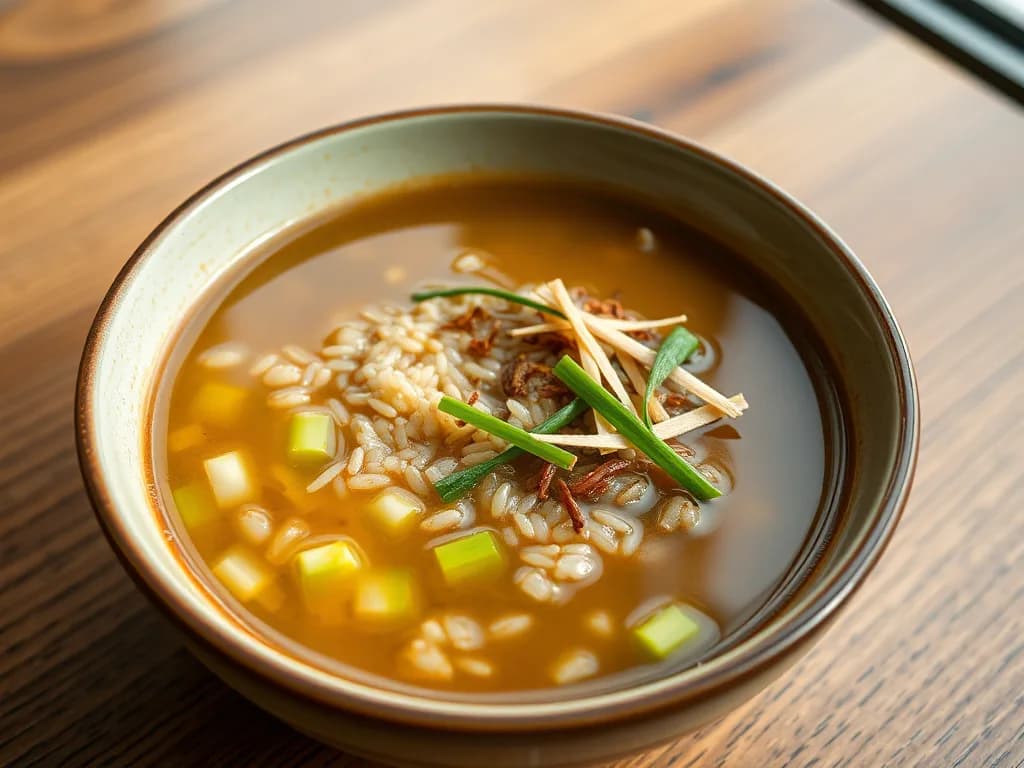 Brown Rice Miso Soup with Seasonal Greens