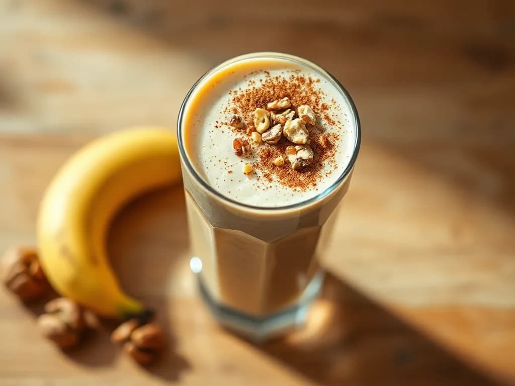 Creamy Banana Walnut Protein Smoothie