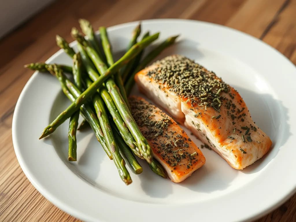 Fresh Herb-Crusted Salmon with Roasted Asparagus