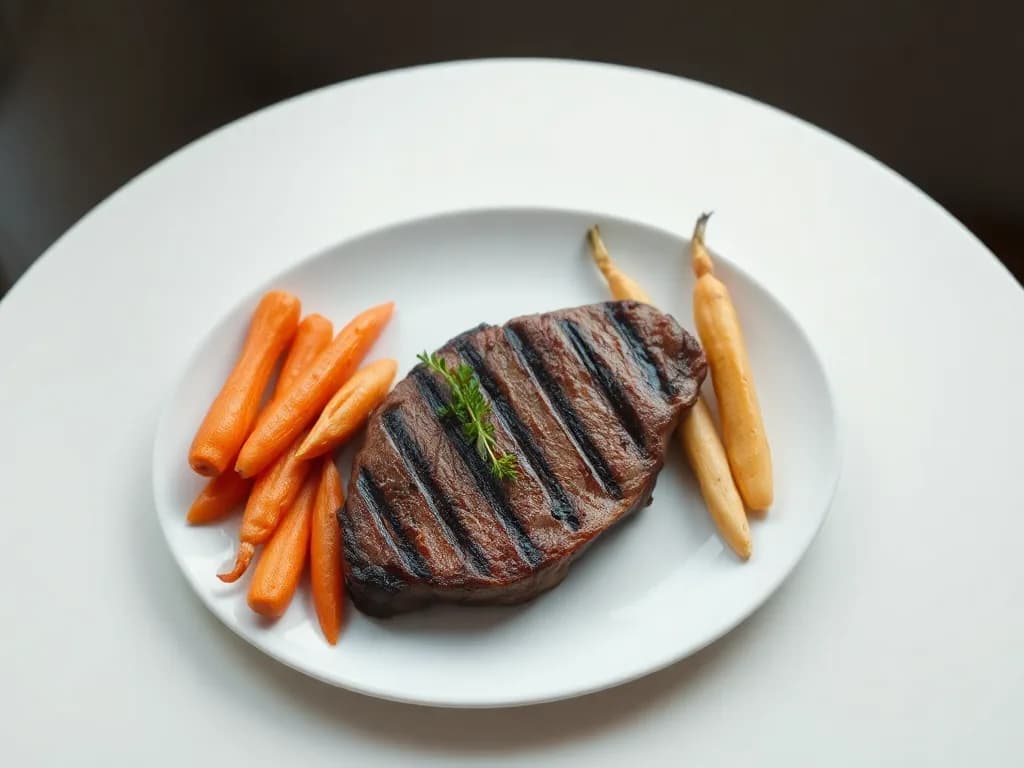 Pan-Seared Lean Steak with Roasted Root Vegetables