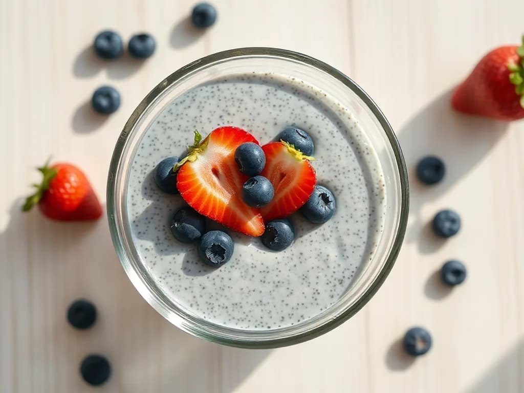 Creamy Overnight Chia Berry Bowl with Almond Milk