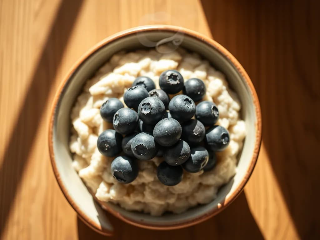 Creamy Steel-Cut Oatmeal with Fresh Blueberries