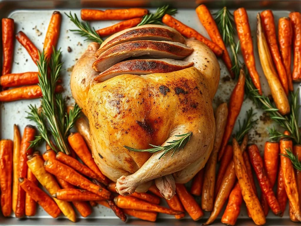 Herb-Roasted Turkey Breast with Glazed Rainbow Carrots