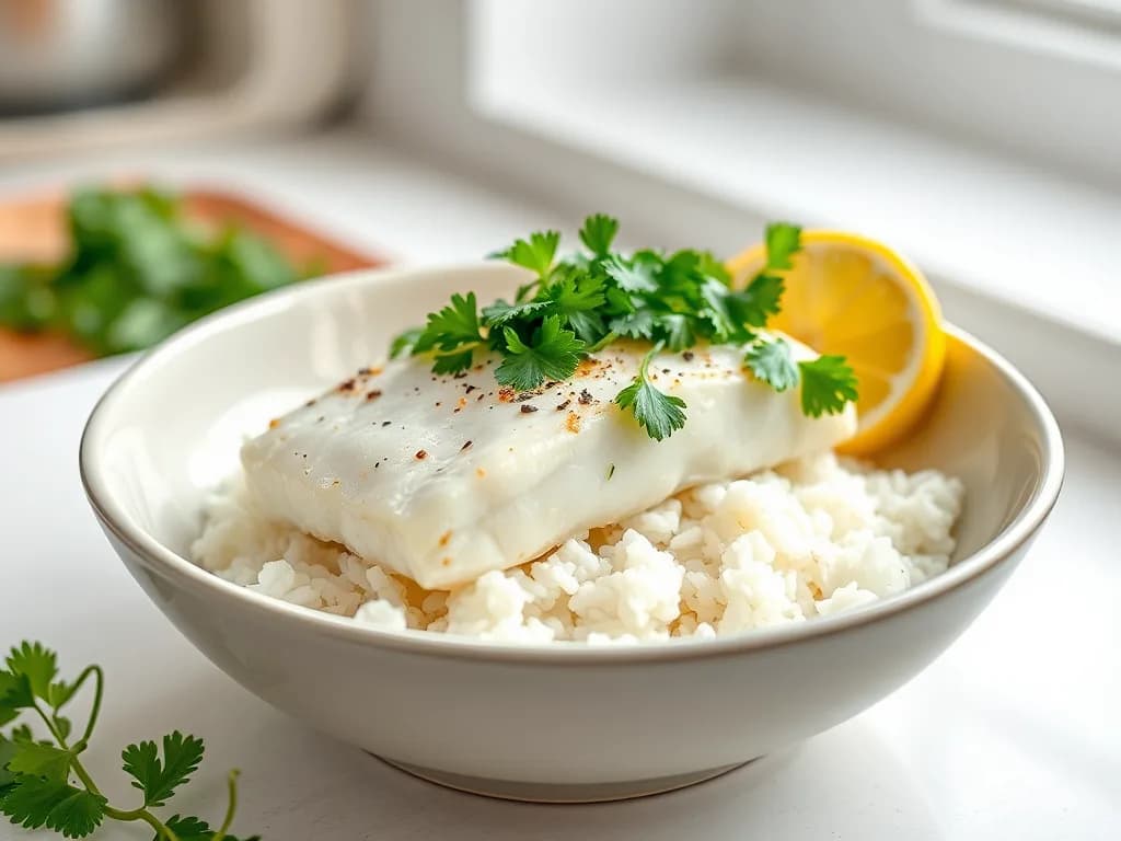 Pan-Seared Cod in Lemon-Garlic Herb Sauce