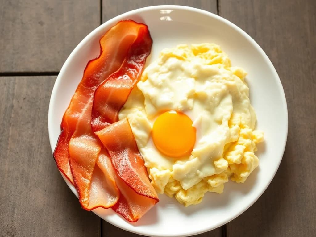 Perfectly Balanced Eggs and Turkey Bacon