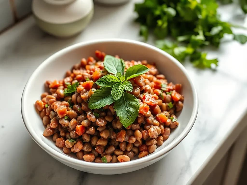 Zesty Red Lentil Salad with Fresh Lemon Dressing
