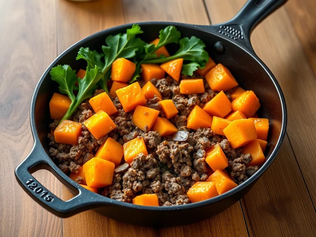 Hearty Sweet Potato and Beef Hash