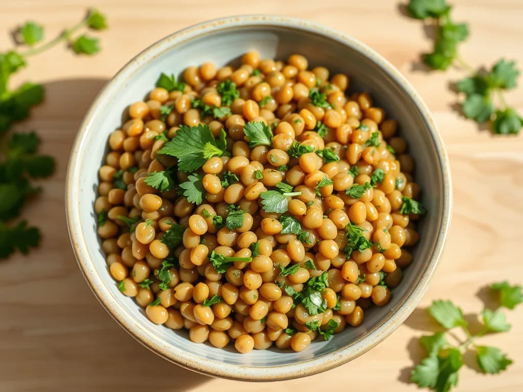 Warm Lentil and Herb Salad with Lemon-Dijon Vinaigrette