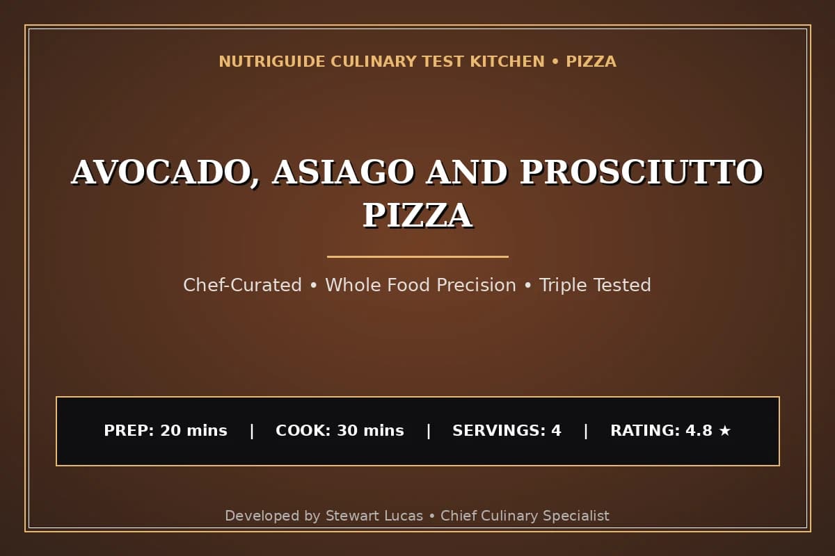 Avocado, Asiago And Prosciutto Pizza