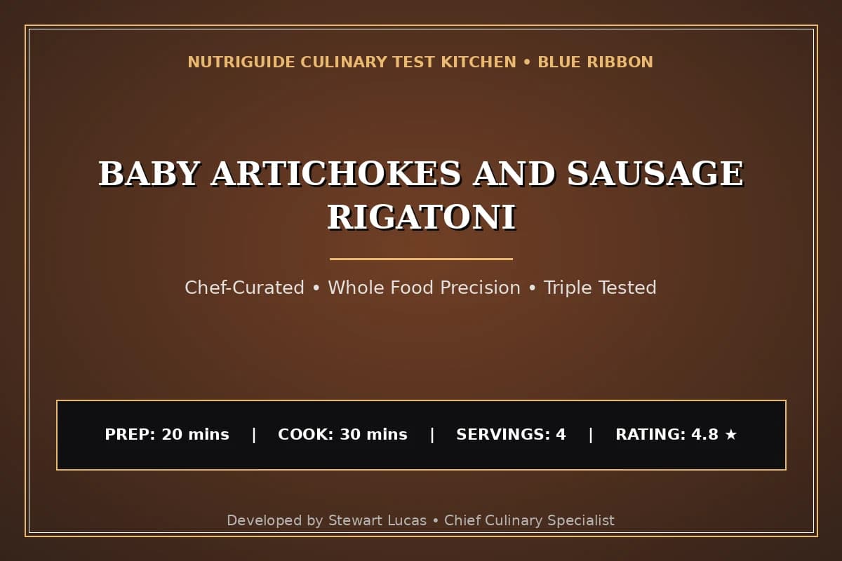 Baby Artichokes And Sausage Rigatoni