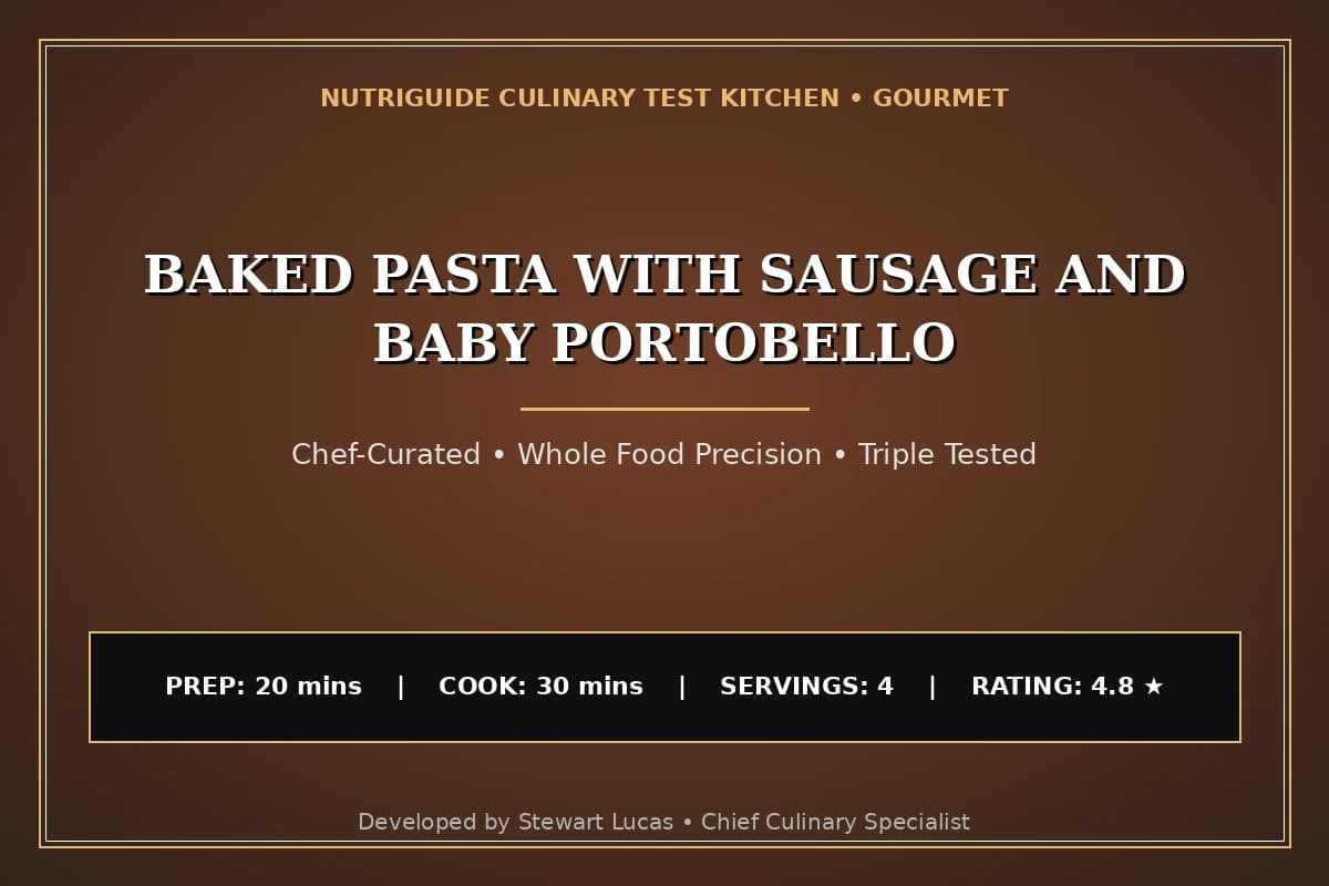 Baked Pasta With Sausage And Baby Portobello