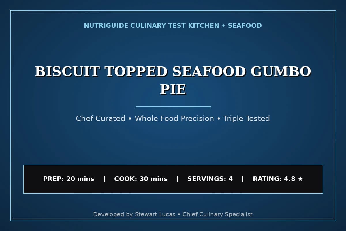 Biscuit Topped Seafood Gumbo Pie