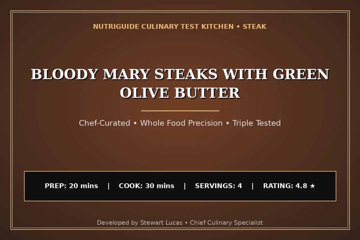 Bloody Mary Steaks With Green Olive Butter
