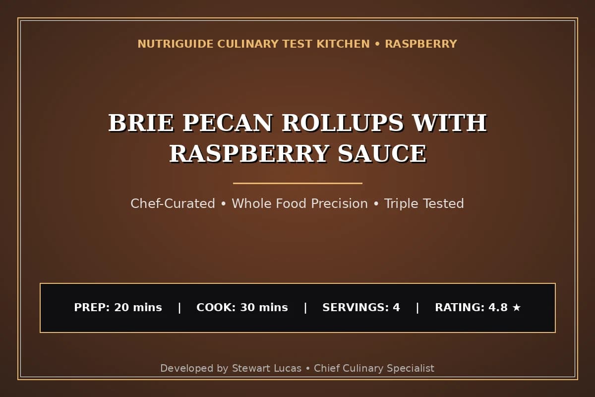 Brie Pecan Rollups With Raspberry Sauce