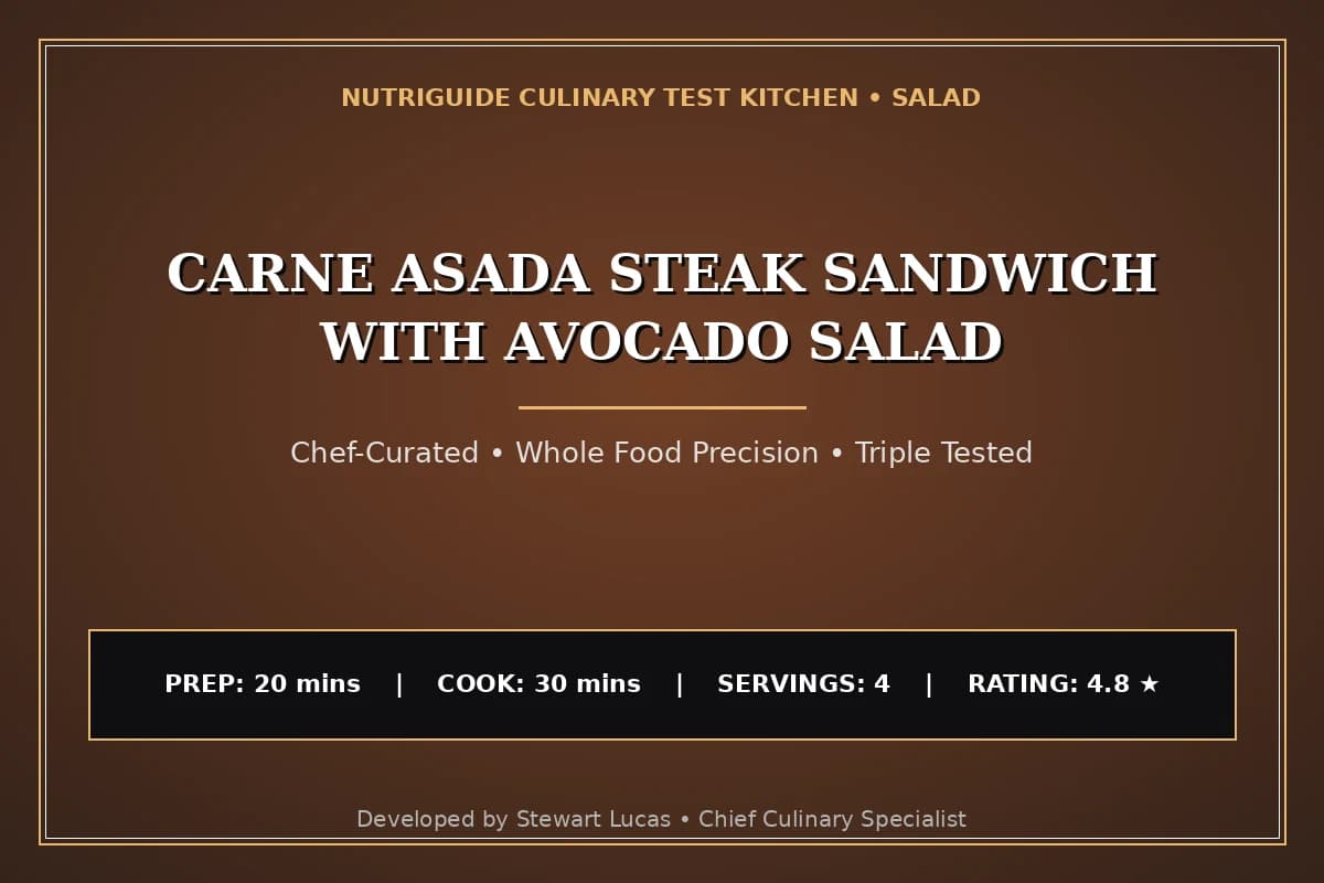 Carne Asada Steak Sandwich With Avocado Salad