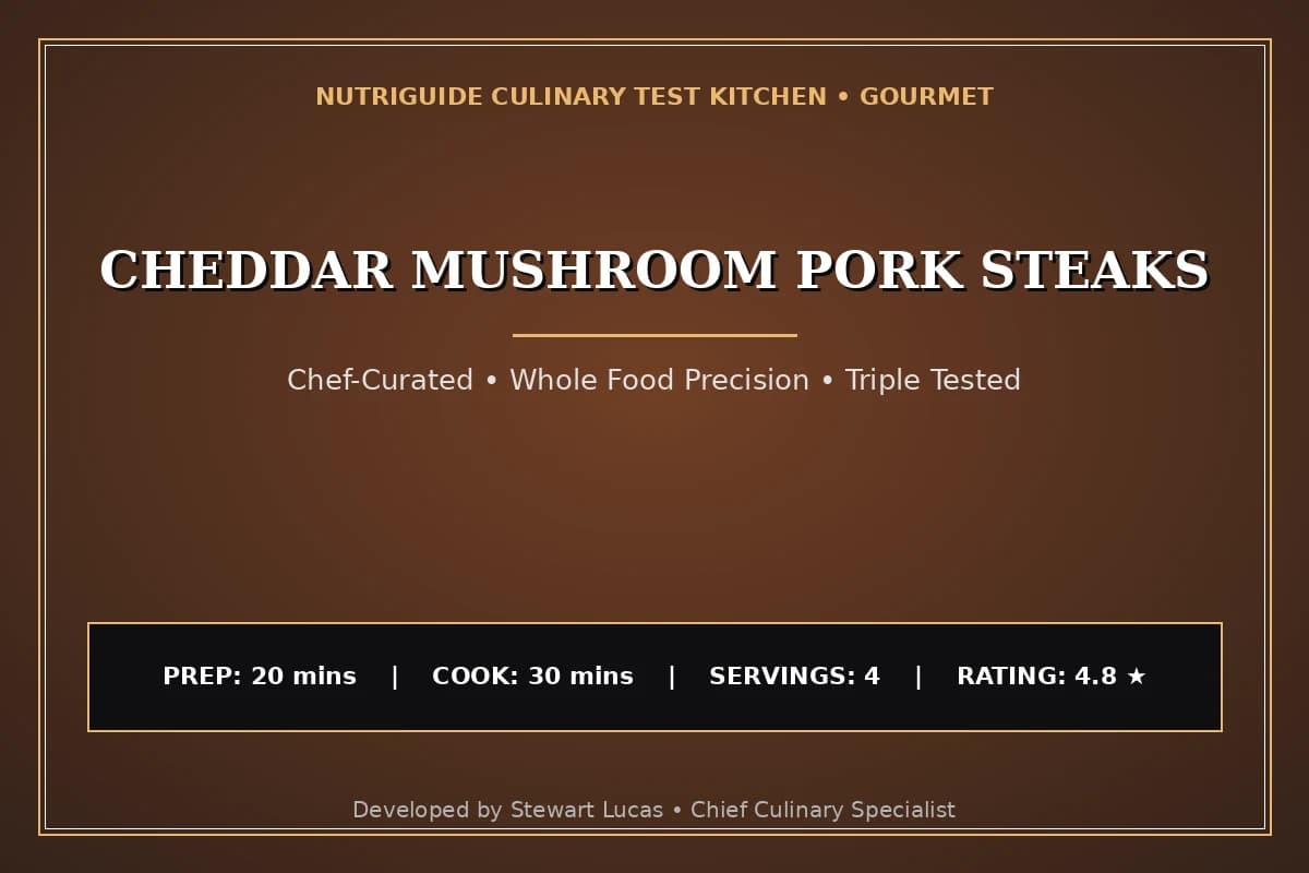 Cheddar Mushroom Pork Steaks