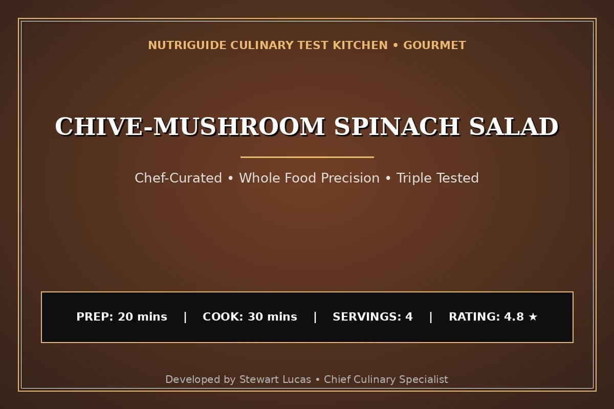 Chive-Mushroom Spinach Salad