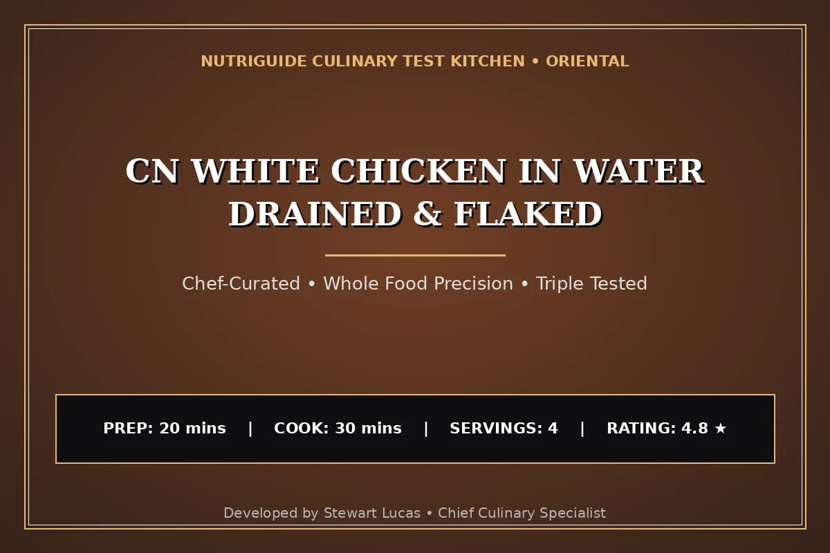 Cn White Chicken In Water Drained & Flaked