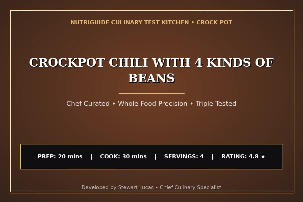 Crockpot Chili With 4 Kinds Of Beans