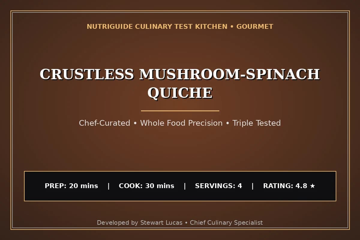 Crustless Mushroom-Spinach Quiche