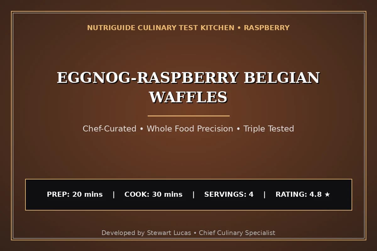 Eggnog-Raspberry Belgian Waffles