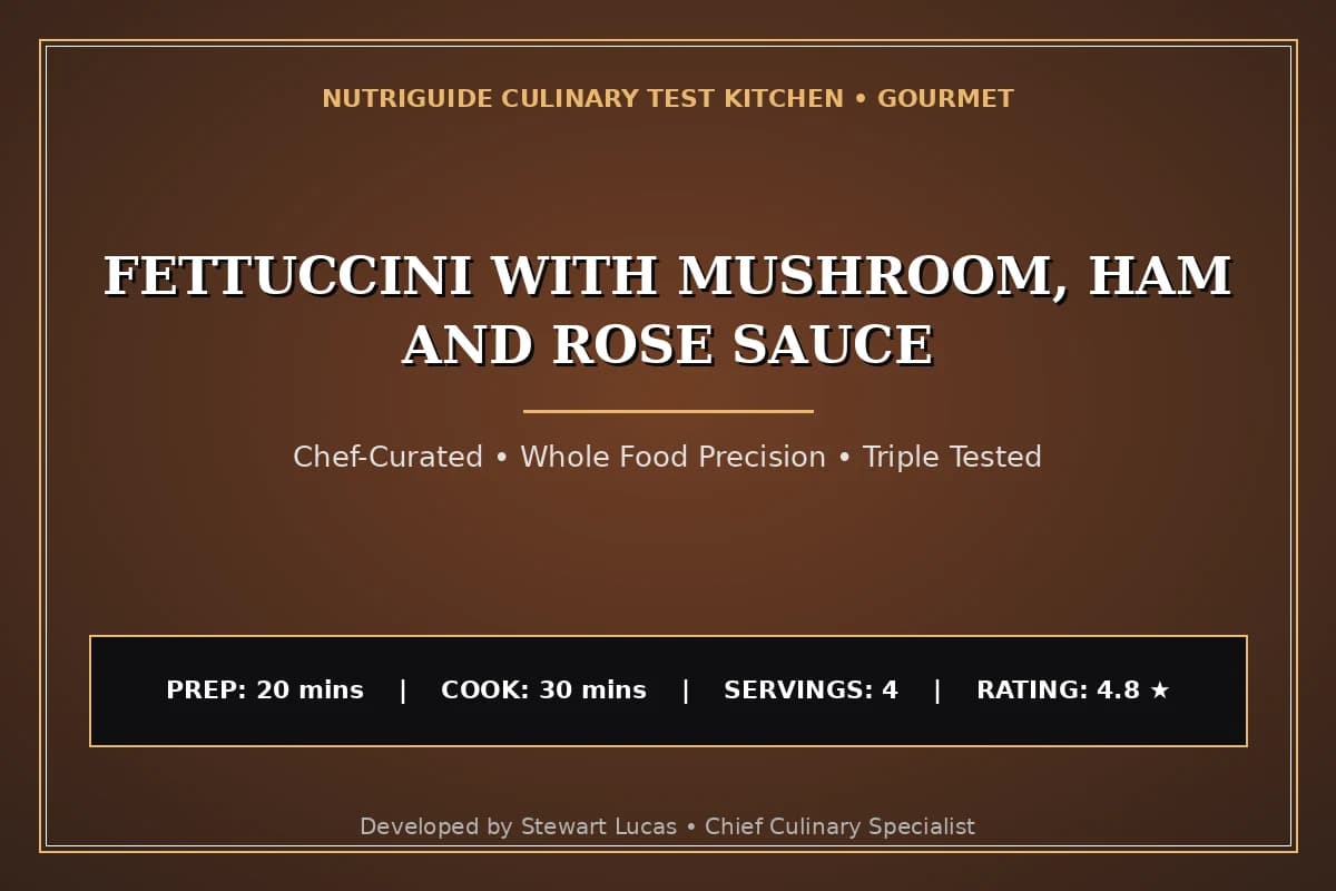 Fettuccini With Mushroom, Ham And Rose Sauce