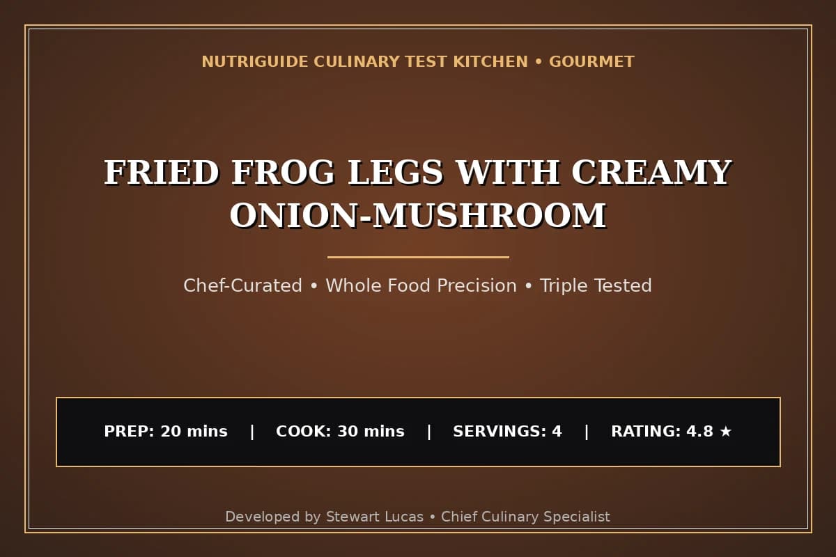 Fried Frog Legs With Creamy Onion-Mushroom