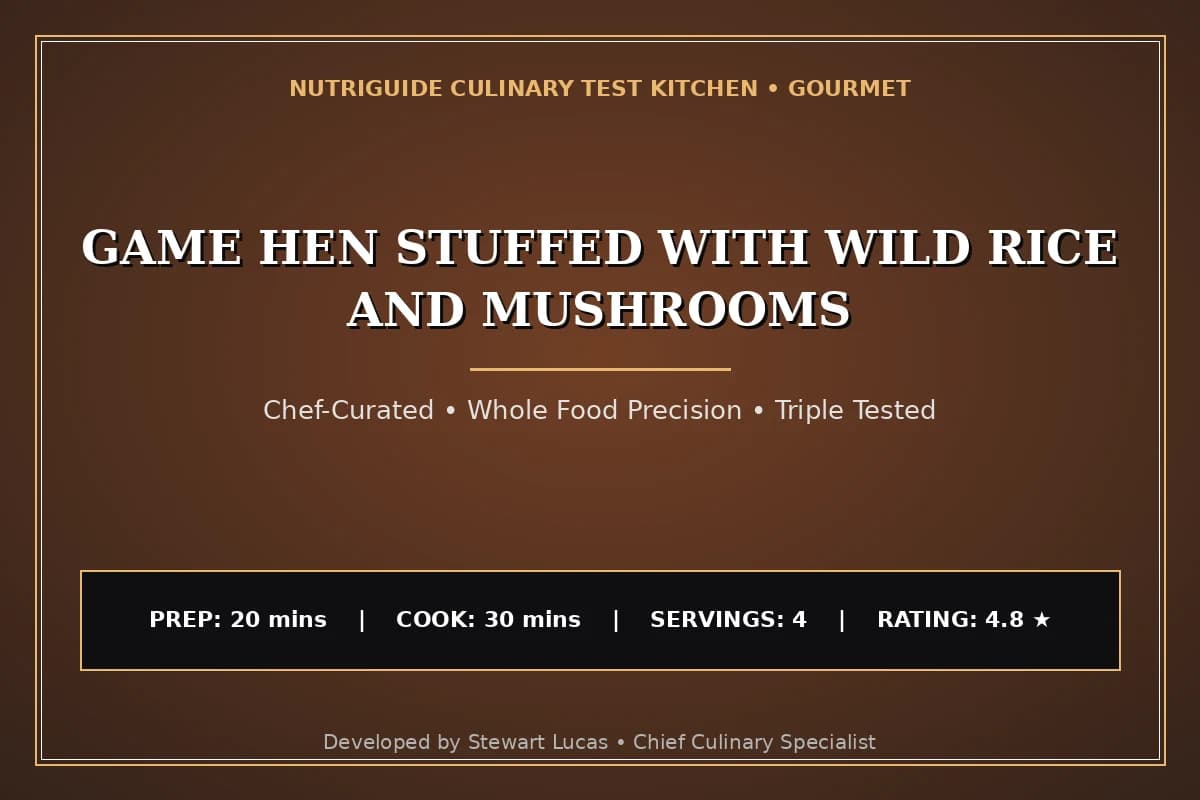 Game Hen Stuffed With Wild Rice And Mushrooms
