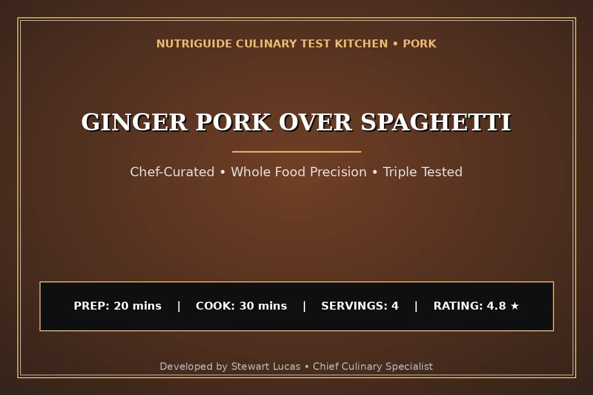 Ginger Pork Over Spaghetti