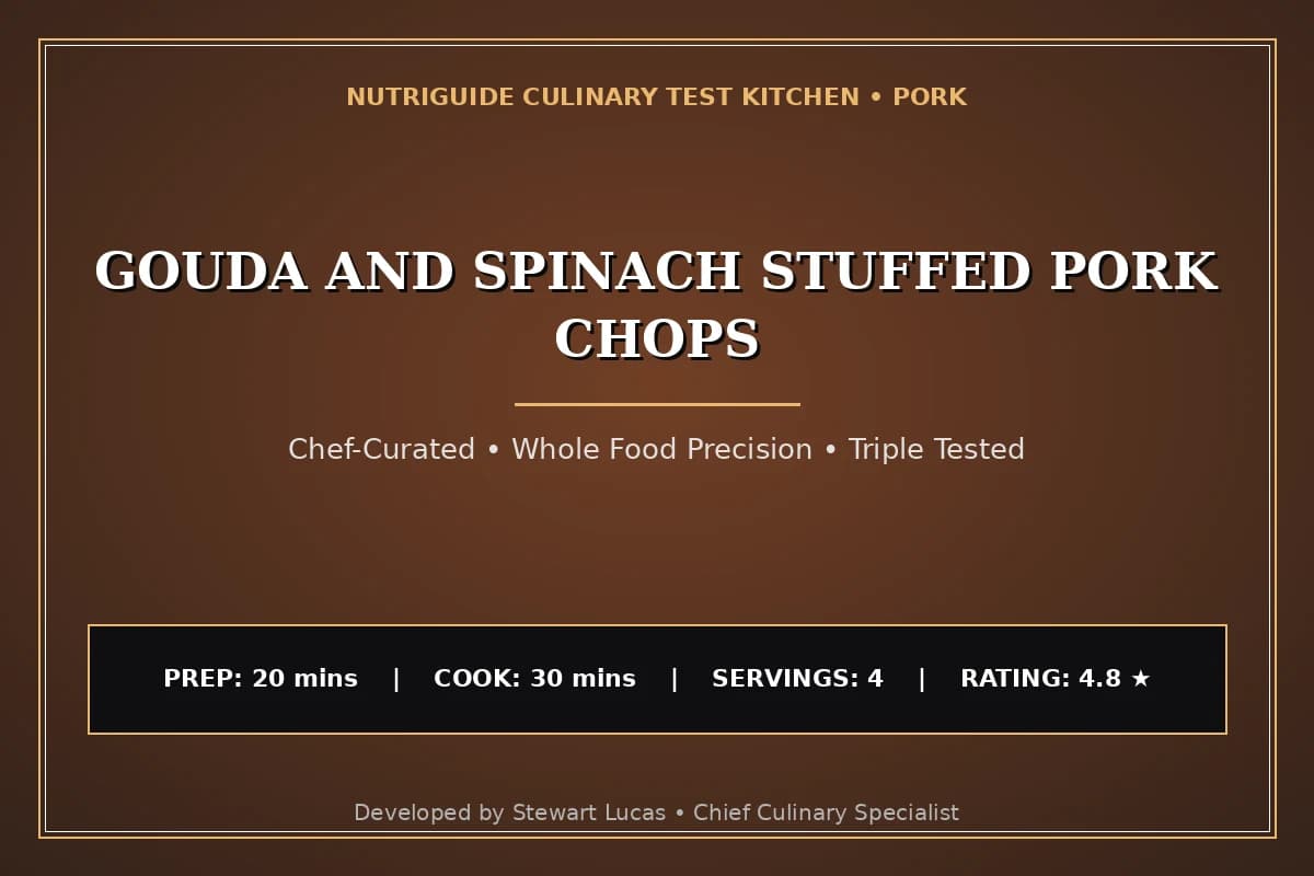 Gouda And Spinach Stuffed Pork Chops
