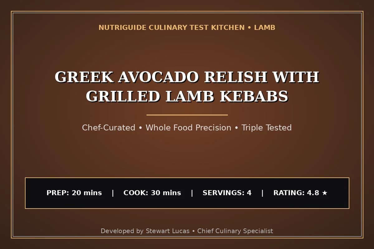Greek Avocado Relish With Grilled Lamb Kebabs