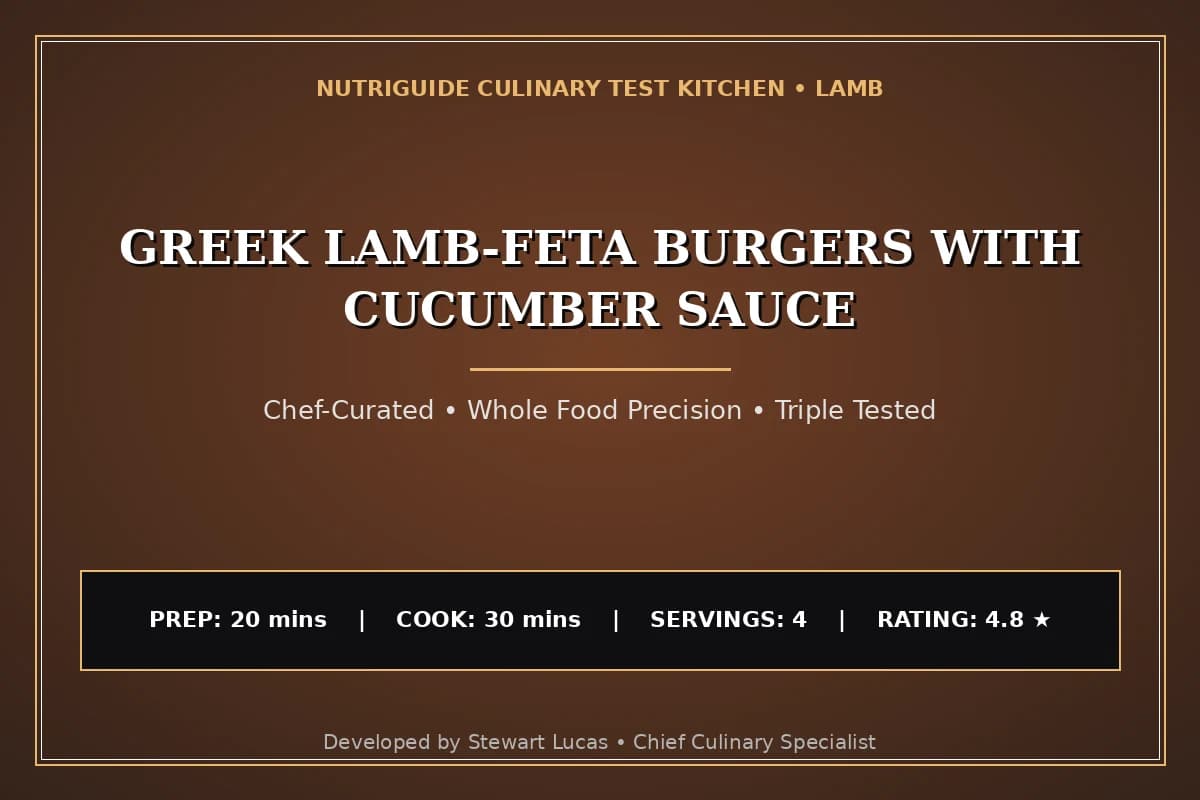Greek Lamb-Feta Burgers With Cucumber Sauce