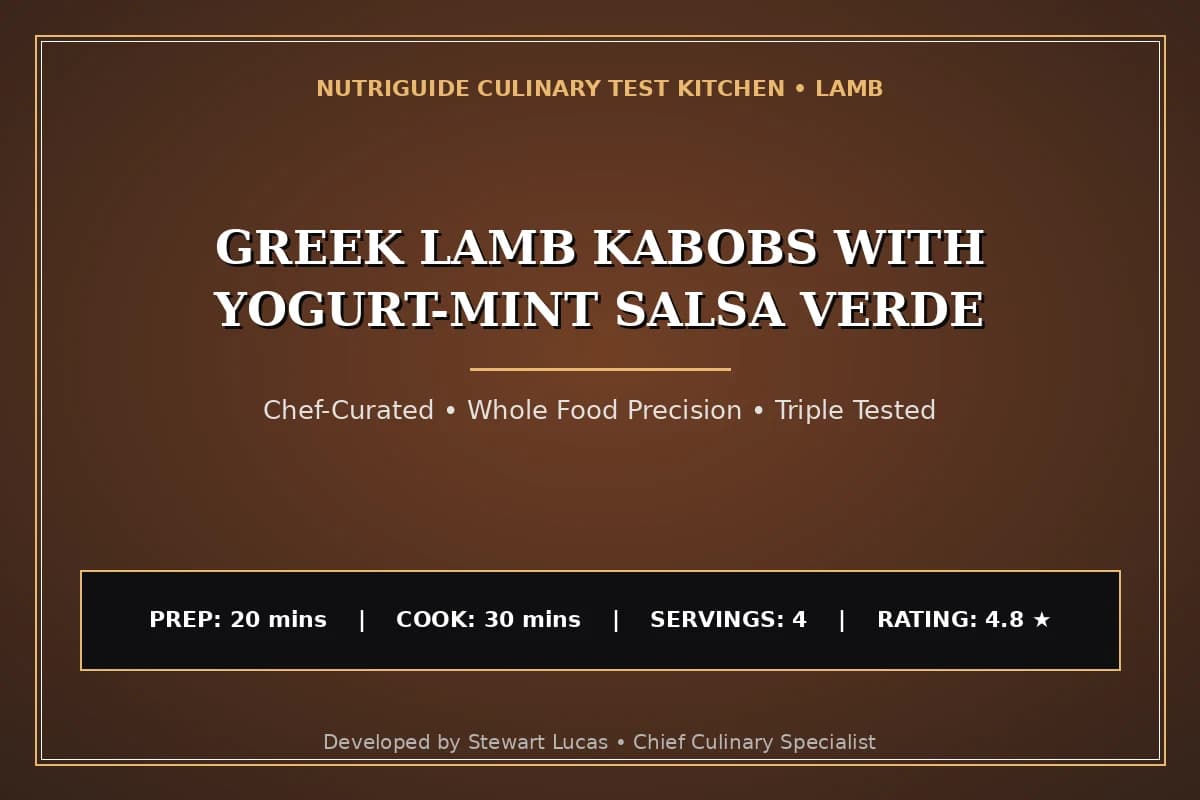 Greek Lamb Kabobs With Yogurt-Mint Salsa Verde