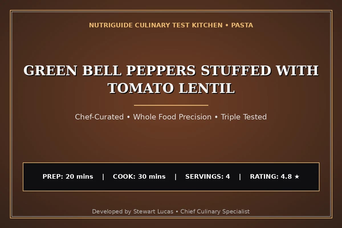 Green Bell Peppers Stuffed With Tomato Lentil