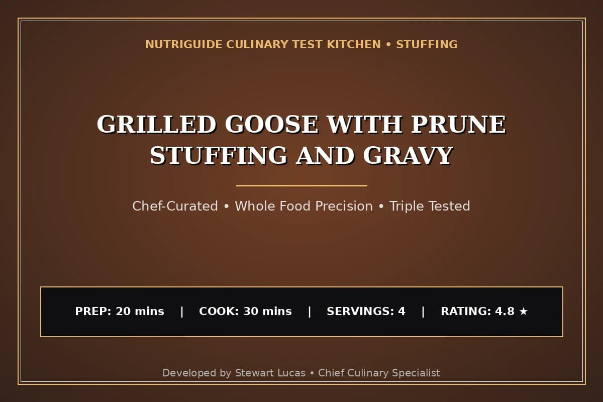 Grilled Goose With Prune Stuffing And Gravy