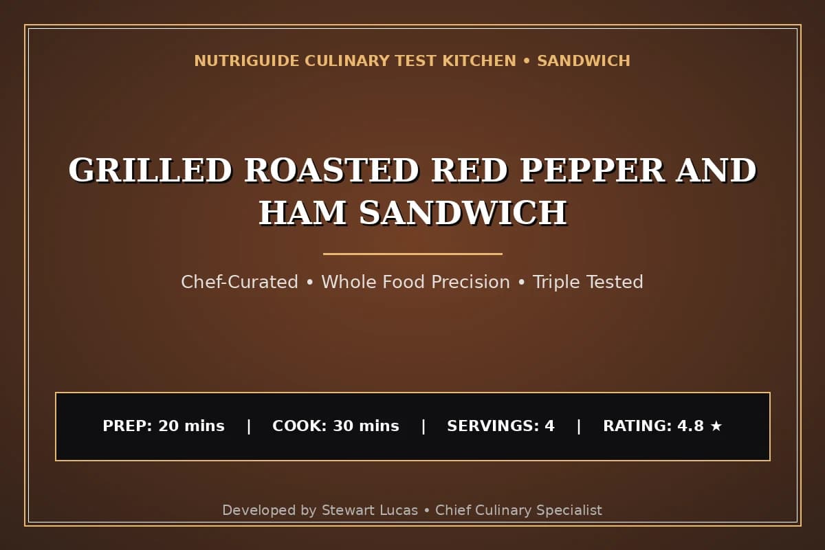 Grilled Roasted Red Pepper And Ham Sandwich
