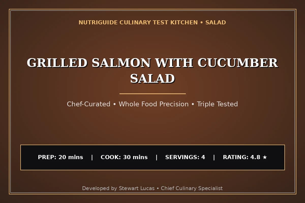 Grilled Salmon With Cucumber Salad
