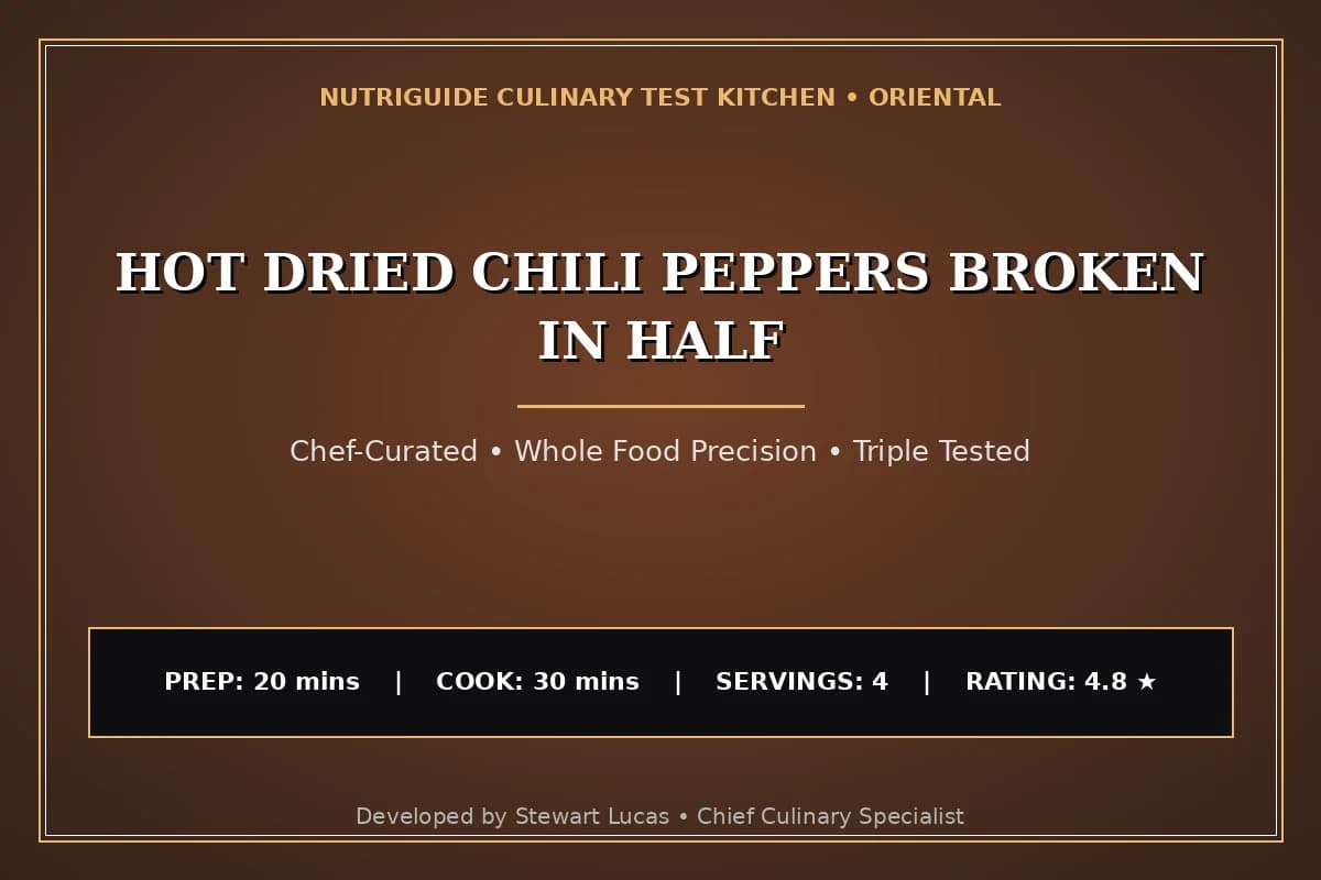 Hot Dried Chili Peppers Broken In Half
