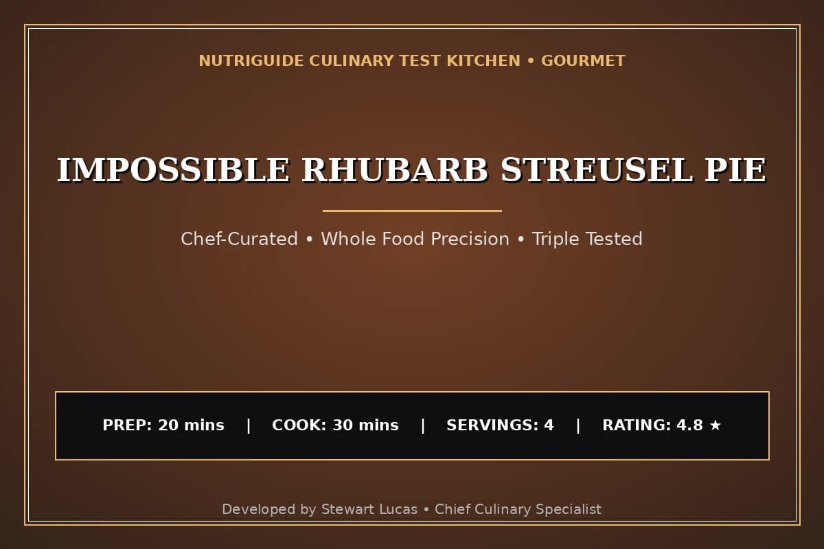 Impossible Rhubarb Streusel Pie