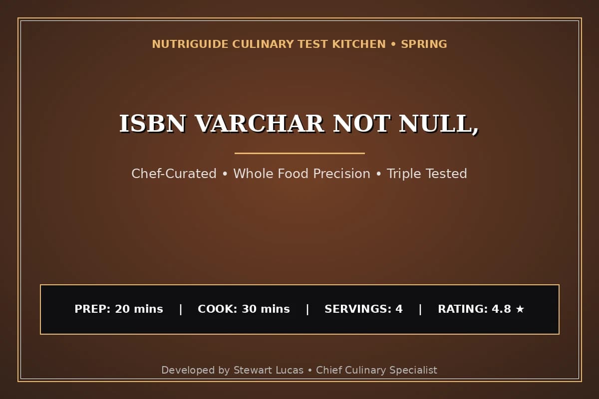 Isbn Varchar Not Null,