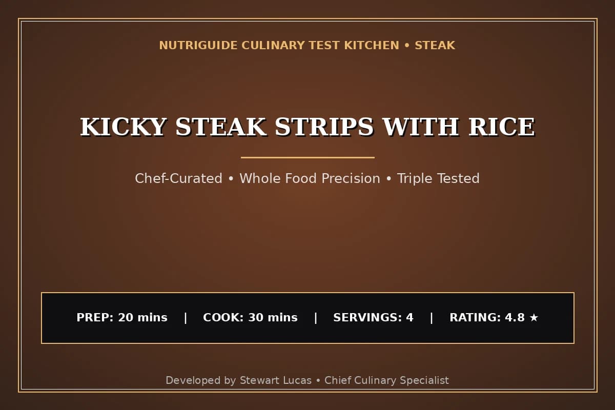 Kicky Steak Strips With Rice