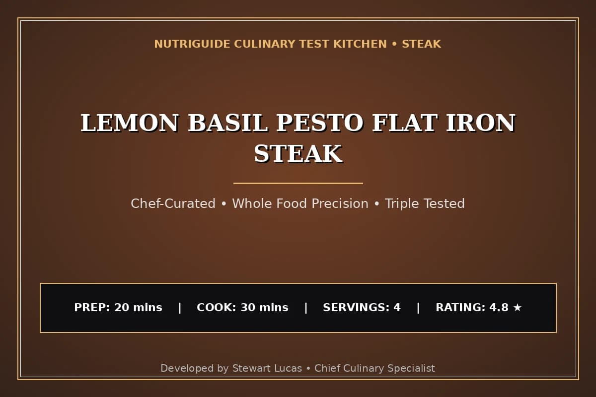 Lemon Basil Pesto Flat Iron Steak