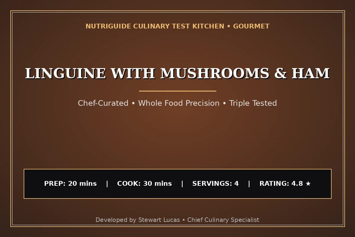 Linguine With Mushrooms & Ham