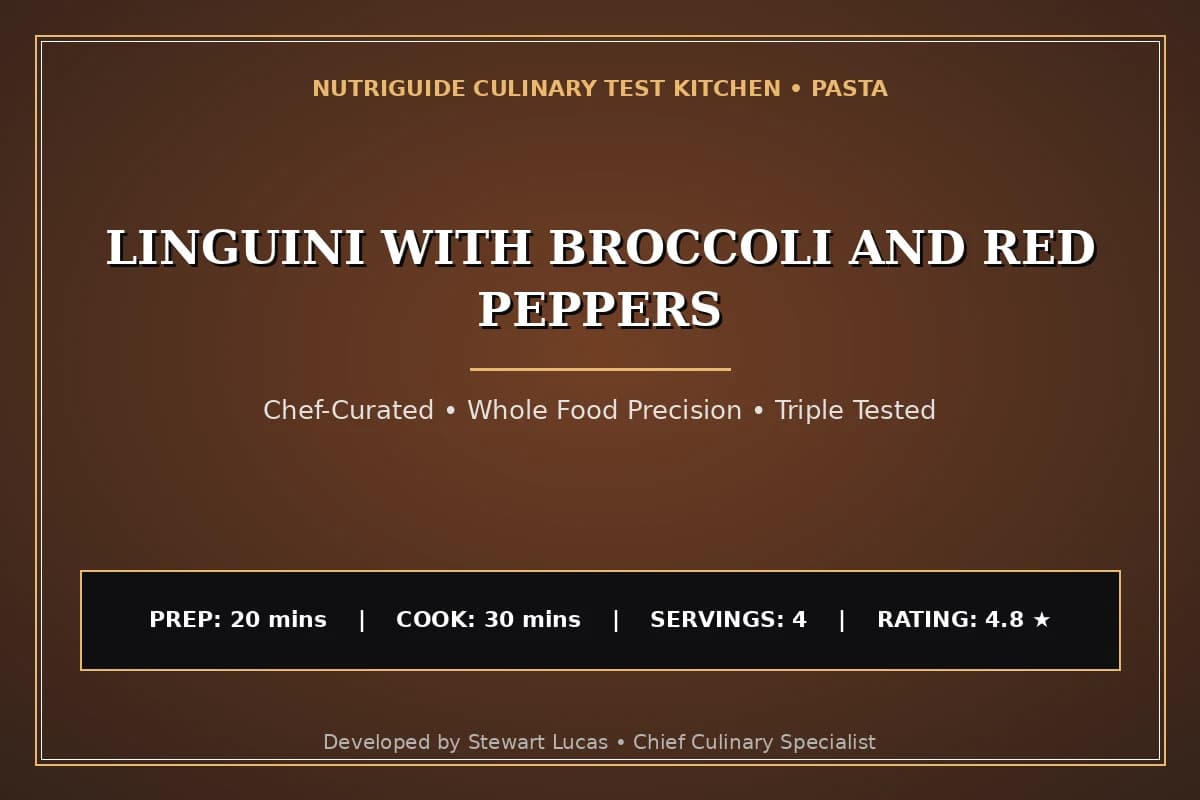 Linguini With Broccoli And Red Peppers