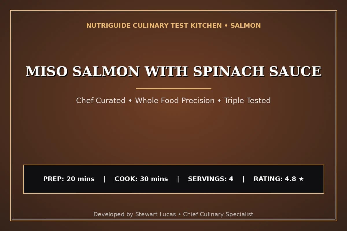 Miso Salmon With Spinach Sauce