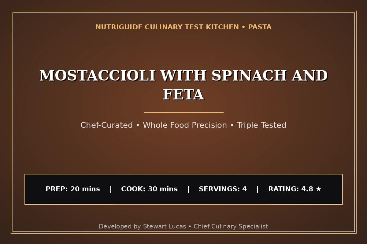 Mostaccioli With Spinach And Feta