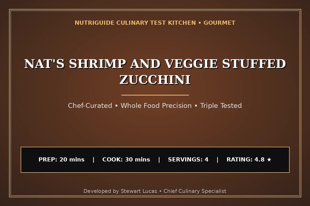 Nat'S Shrimp And Veggie Stuffed Zucchini