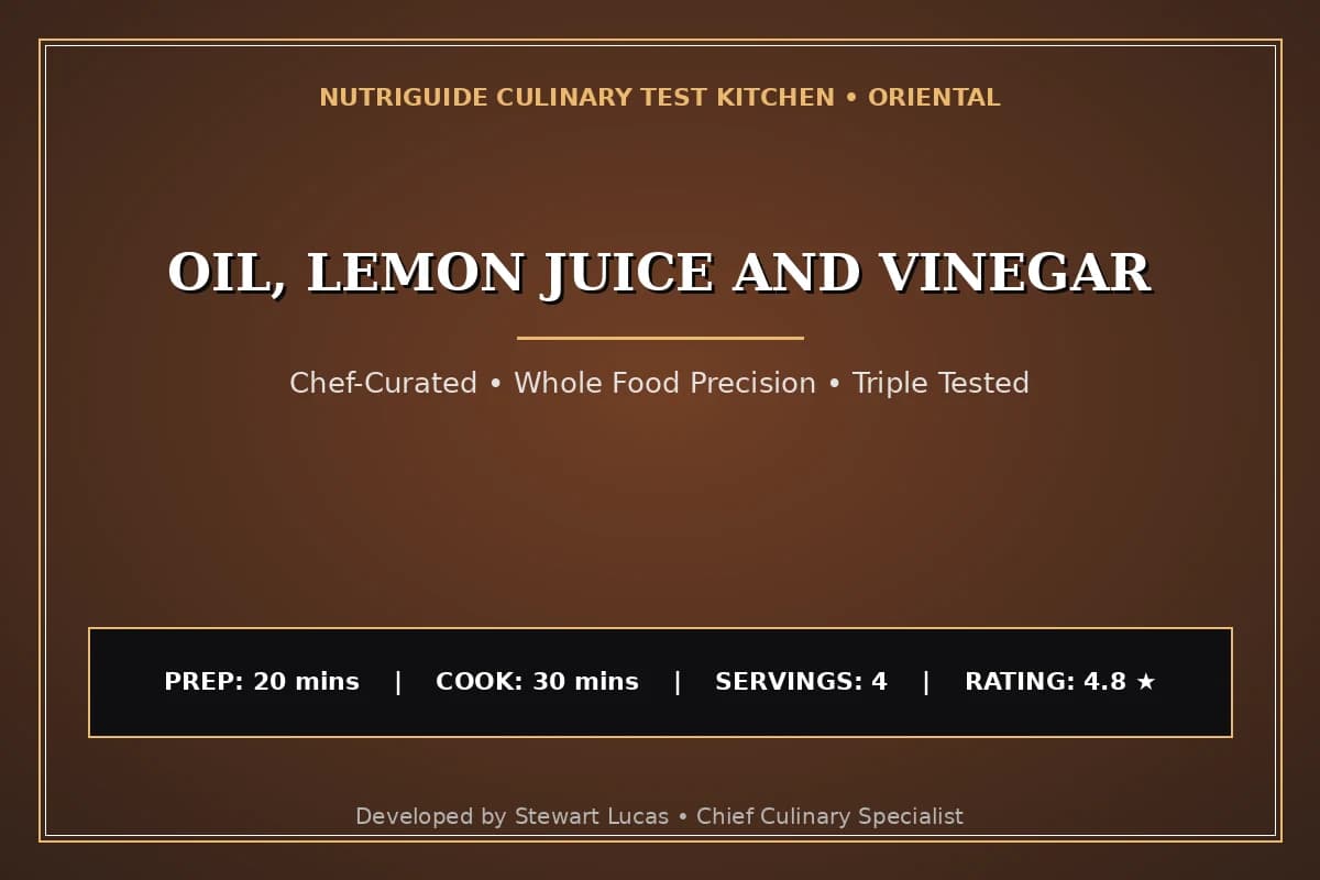 Oil, Lemon Juice And Vinegar